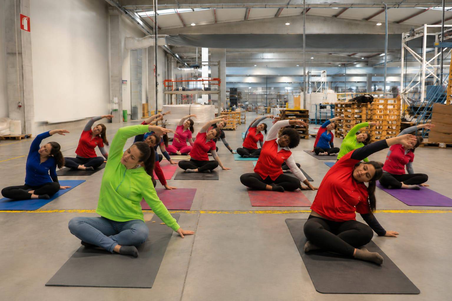 Yogalessen op de werkvloer